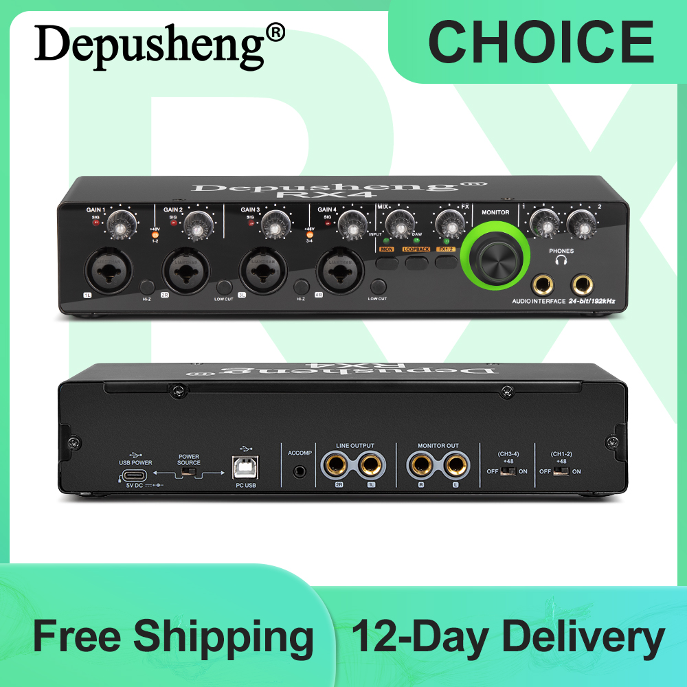 Audio Music Converter - Depusheng Audio Interface RX4 Geluidskaart AD
