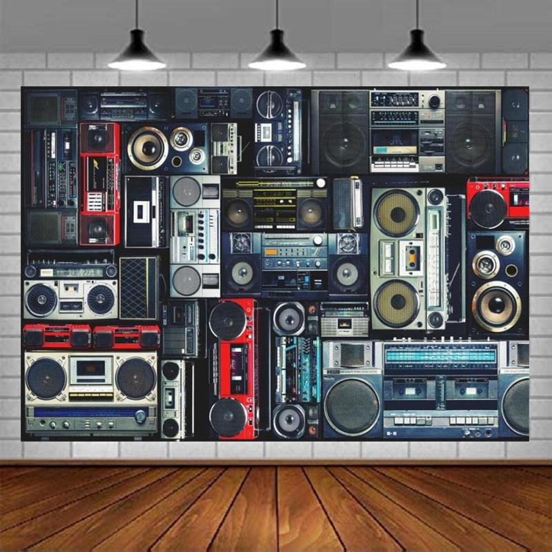Audio Music Background Free - Fotografieachtergrond van radio boombox retro jaren