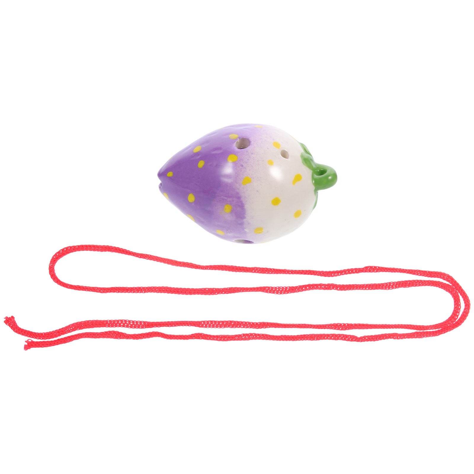 Ocarina Ceramic - Aardbeivormige keramische ocarina met 6 gaten,