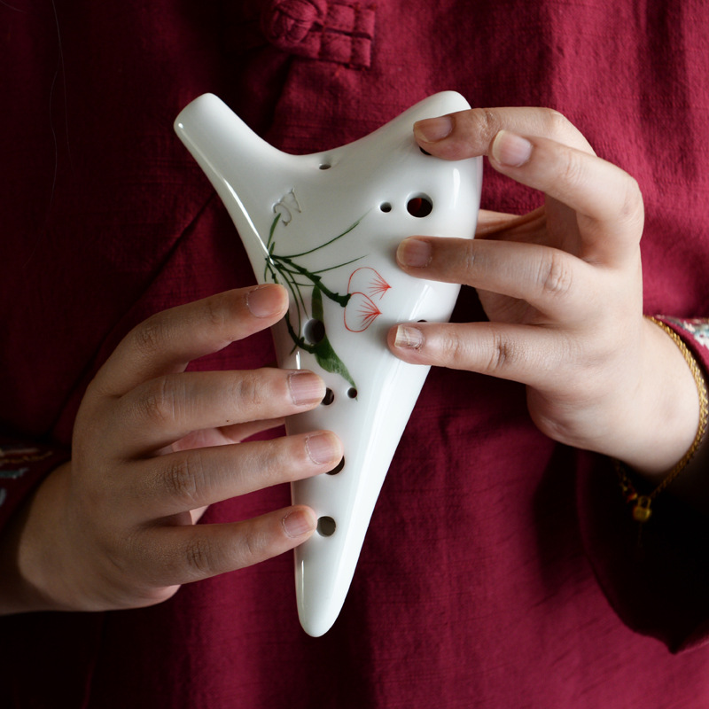 Ocarina Ceramic - Ocarina 12-holes professionele beginnersfluit 12-holes mid-tone