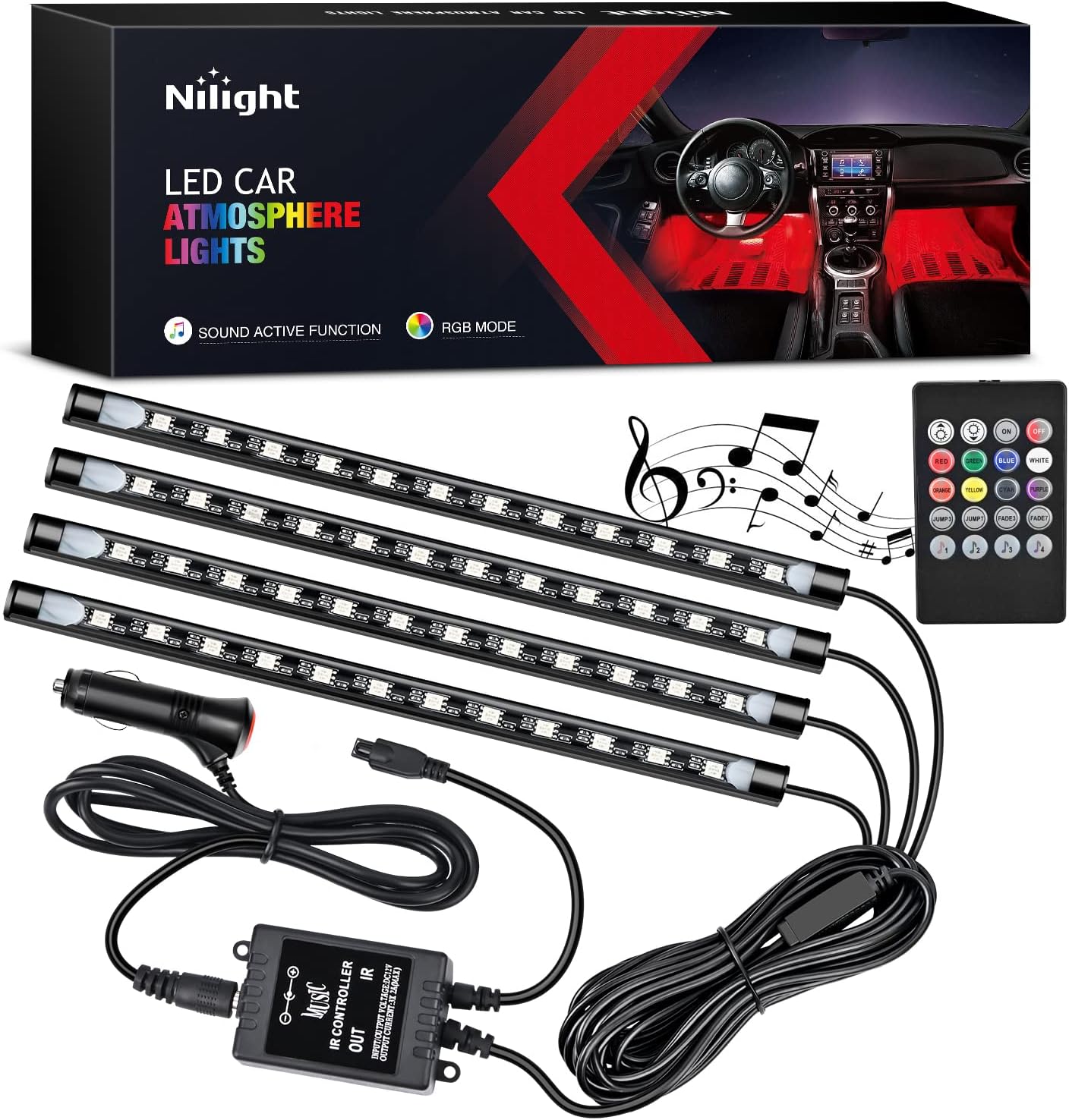 Nilight - TR-06 4-delige 48 LE - Audio Music Light recensie en prijs